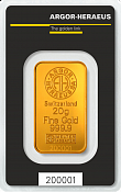 Zlatý investiční slitek 20 g, Argor Heraeus