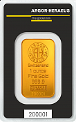 Zlatý investiční slitek 31 g, Argor Heraeus